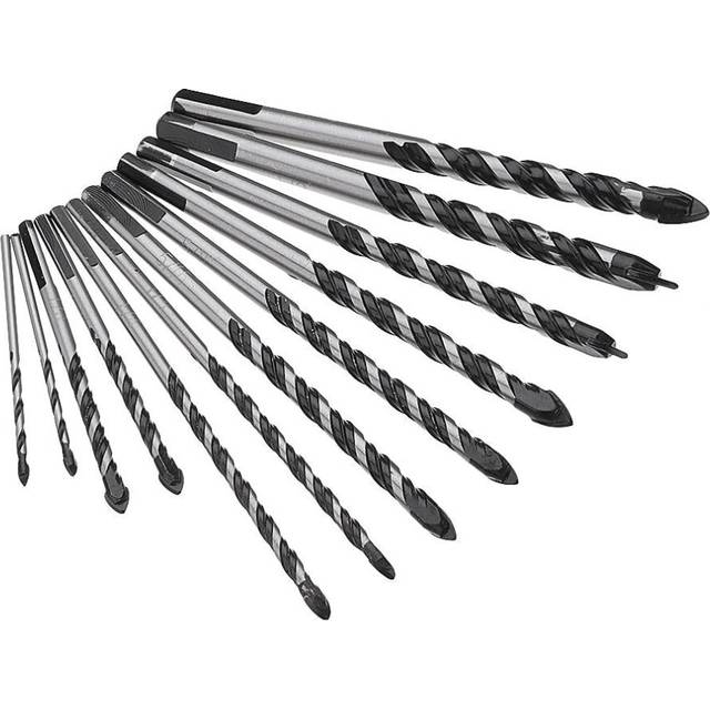 10pcs 1/8 1/4 5/16 3/8 1/2 Masonry Drill Bits Twist Drill Set for Tile Brick Cement Concrete