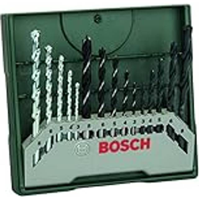 Bosch 15pc. Mini-X-Line Drill Bit Set (for Wood, Masonary and Metal, Accessories Drill Driver)