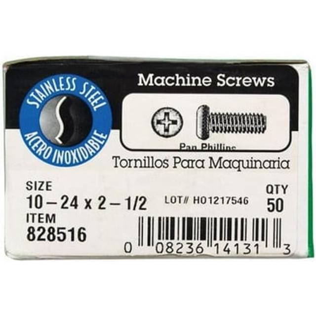 The Hillman Group 828516 Stainless Steel Pan Head Phillips Machine Screw  10-24-Inch x 2-1/2-Inch  50-Pack  No Size  No Color