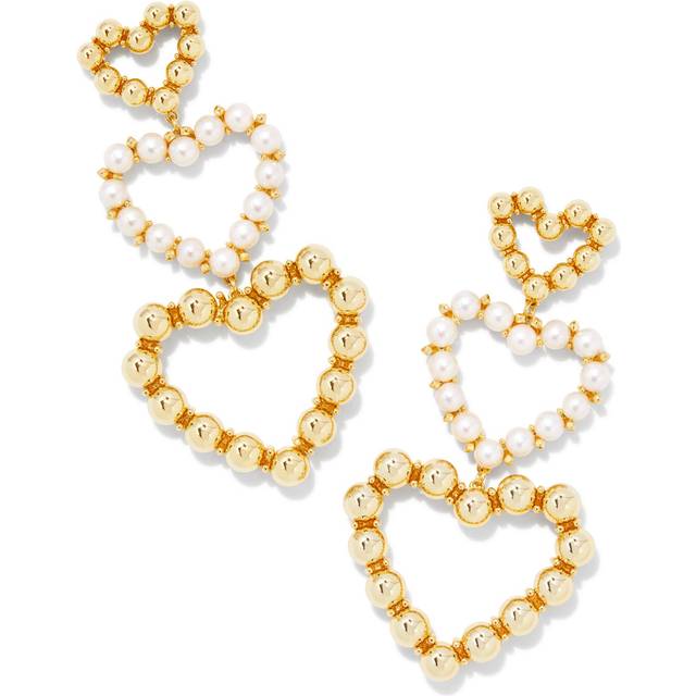 Kendra Scott Ashton Heart 14K Pearl Statement Earrings