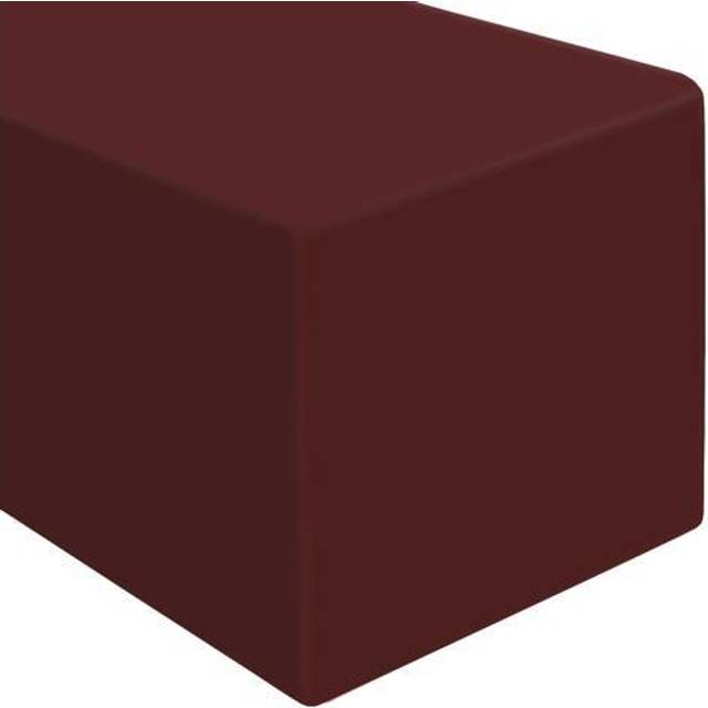 Lann's Linens - 4' Premium Fitted Tablecloth for 48 x 24 Rectangular Table - Wedding/Banquet/Trade Show - Polyester Cloth Fabric Cover - Burgundy