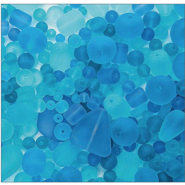 S&S Worldwide Genuine Glass Sea Glass Beads, Tumbled Matte Finish, for Jewelry Making, Arts & Crafts, Asst Colors/Sizes/Shapes w/PreDrilled Holes, 1