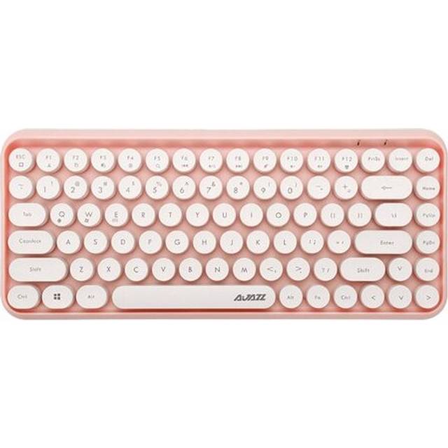 Ajazz 308i Bluetooth 3.0 Wireless Keyboard 84 Classic Round Keys Support Windows/iOS/Android And Other Common Systems - Pink