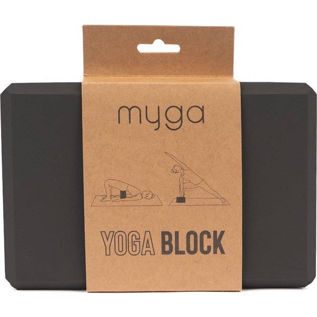 Myga Black Foam Yoga Block - 23 x 15 x 8cm
