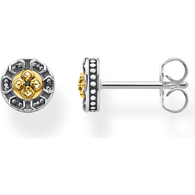 Thomas Sabo Ear studs cross black stones gold multicoloured H2125-849-7 - yellow gold-coloured/black/silver-coloured - one size
