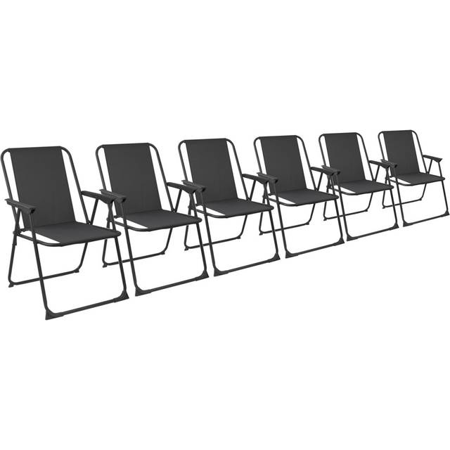 Folding Metal Beach Chairs - Black / 4