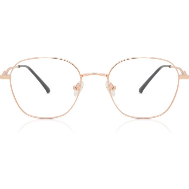 Oval Full Rim Metal Men&#39;s Prescription Glasses Online Rose-Gold Size 50 - Free Lenses - Blue Light Block Available - SmartBuy Collection - Rose Gold (50)