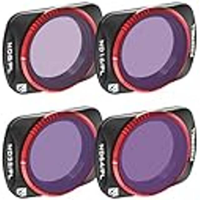 Freewell 4Pack Bright Day QuickSwap ND/PL Hybrid Filter Kit for Osmo Pocket 3: Effortless Installation  Vibrant Color  Gimbal Compatibility