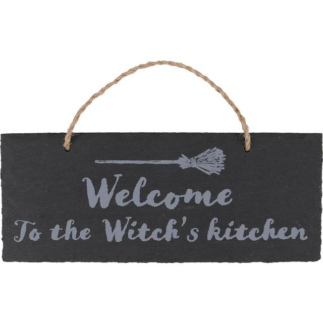 Sale witch's kitchen slate hanging sign, pagan wicca plaque broom witch welcom