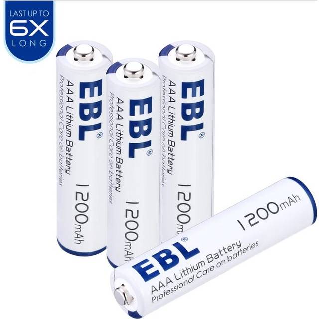 (4 Pack) EBL 1200mAh 1.5V AAA Non-Rechargeable Lithium Batteries For Controllers, Clocks Electronic Gadgets, etc.