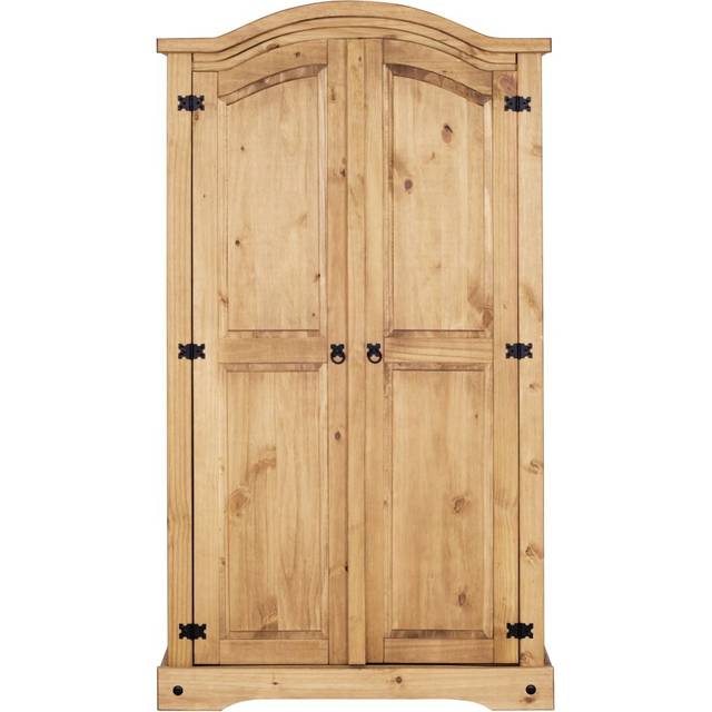 Corona Pine Wardrobe 2 Door Hanging Rail Shelf Solid Mexican Waxed
