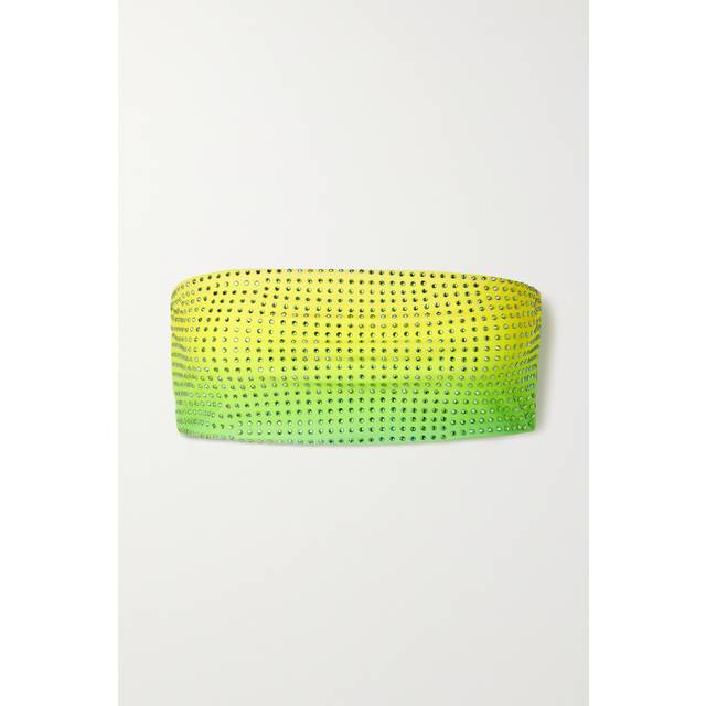 Self-Portrait Embellished bandeau bikini top - green (UK 4)
