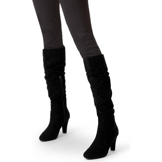 Carvela Tampa Ruched Suede Knee Boots, Black