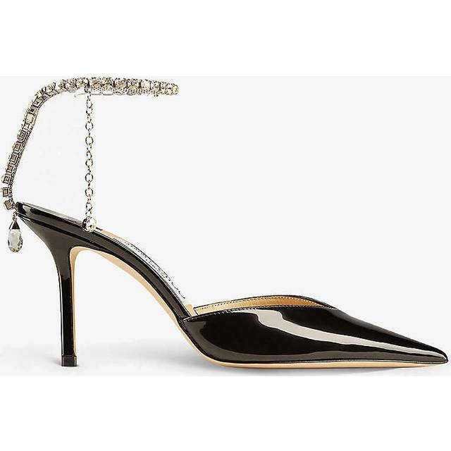 Jimmy Choo Black Saeda 85 Heels - Black/Crystal - IT 42