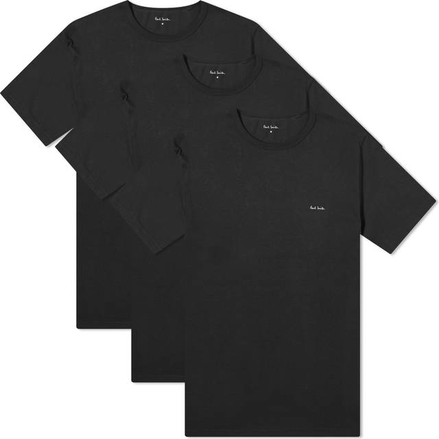 Paul Smith Three-Pack Black Organic Cotton Logo Lounge T-shirts - 79 Blacks - XXL