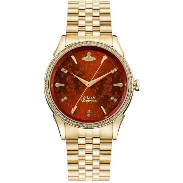 Vivienne Westwood VV208RDGD Orange Dial Ladies Watch - Gold (One Size)