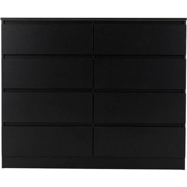 Seconique Malvern 8 Drawer Chest - Black, Black