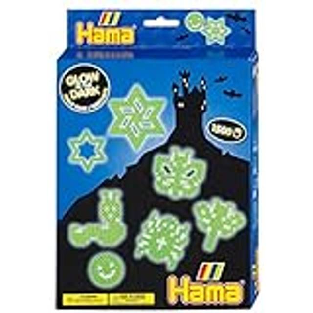 Hama Midi Beads Glow In The Dark Beads 1500 Piece 3 Pegboards