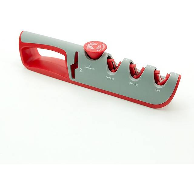 (a-4in 1 gray red) [hot]Knife Sharpener Professional Kitchen Knives Grinder Scissors Sharpening Tungsten Diamond Ceramic Angle Adjustable Sharpener
