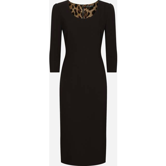 Dolce & Gabbana Woolen Calf-length Dress - Woman Dresses Black Wool 38