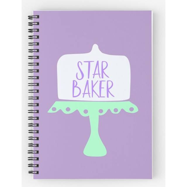 Spiral Notebook Star Baker, Great British Bake Off, GBBO A5 120 Pages