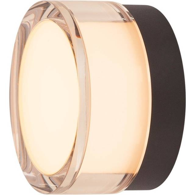 SLV Cyft LED-vägglampa, svart, aluminium, Ø 13,2 cm, CCT