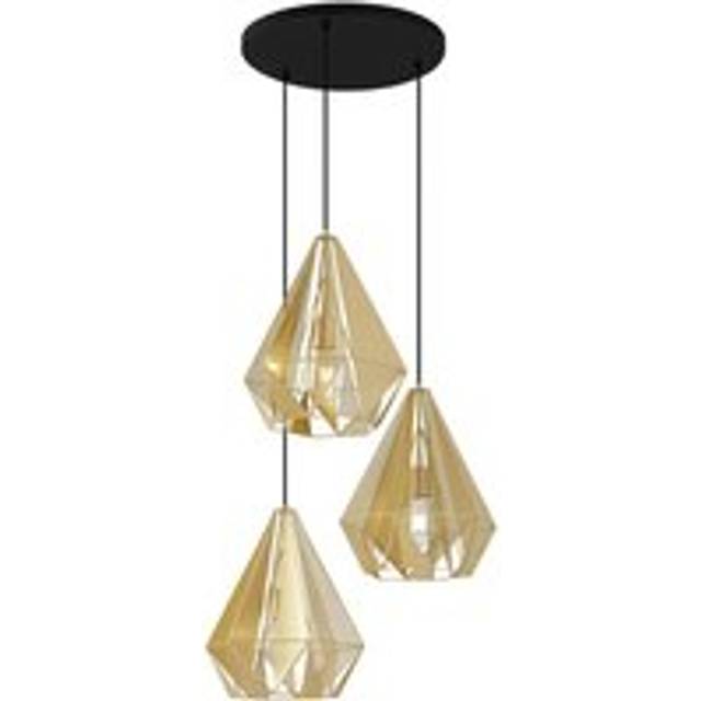 Industrial Pendant Light Gold with Mesh 3-Light - Carcass