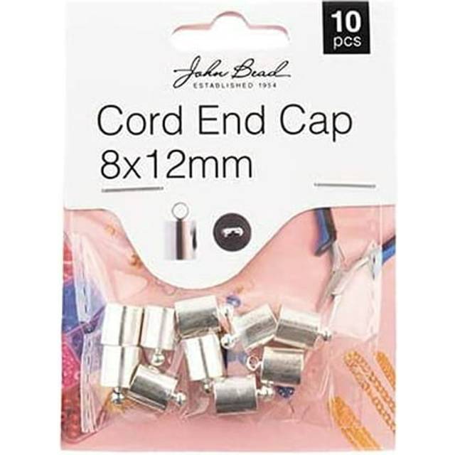 John Bead Cord End Cap 8x12mm 10/Pkg-Silver 1401178