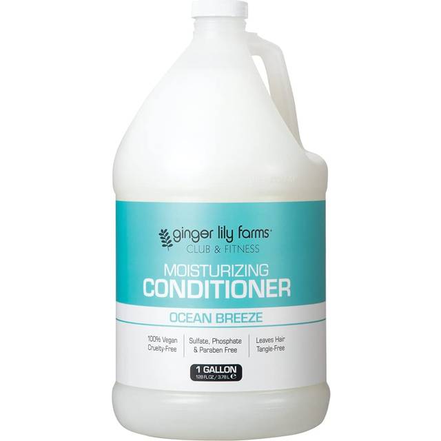 Ginger Lily Farms Club & Fitness Moisturizing Conditioner for Dry Hair  100% Vegan & Cruelty-Free  Ocean Breeze Scent  1 Gallon (128 fl oz) Refill