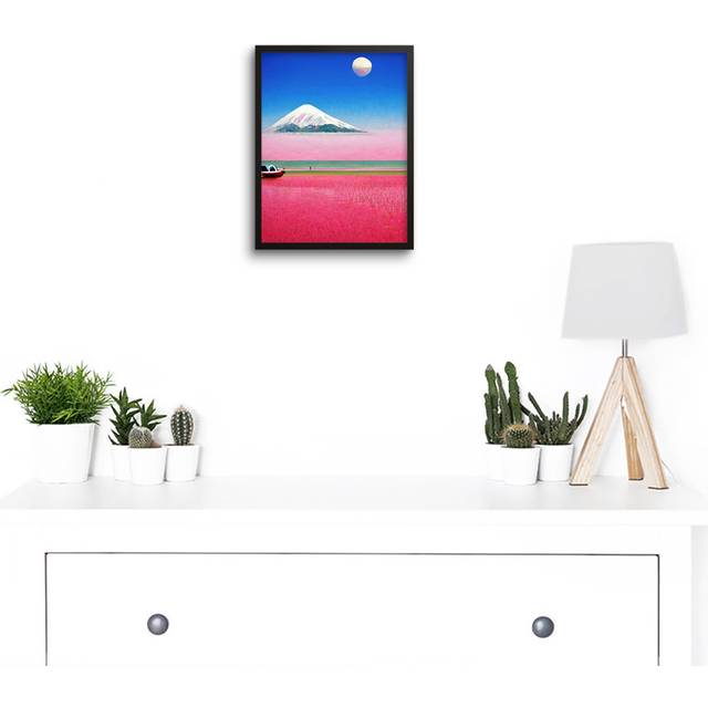 Surrealist Japanese Mount Fuji Landscape - Picture Frame Graphic Art (25.9cm H X 20.6cm W)