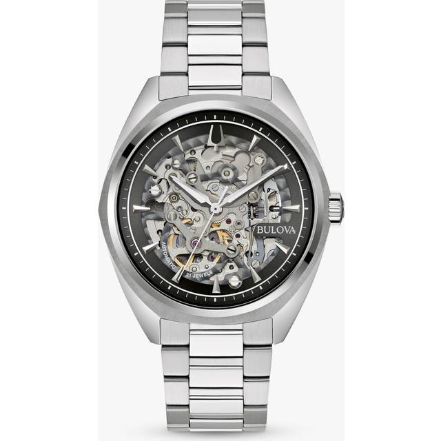 Bulova Classic Surveyor Stainless Steel Silver Skeleton Dial Automatic 96A293 Men's Watch