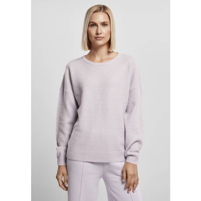 Urban classics damen ladies chunky fluffy sweater softlilac