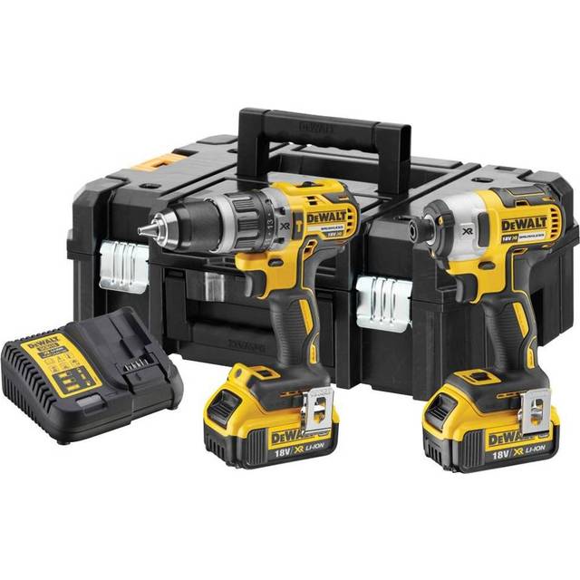 DeWalt DCK266M2T-GB 18V XR Combi Drill and Impact Driver Kit - 2x 4Ah Batteries Charger and TStak Case