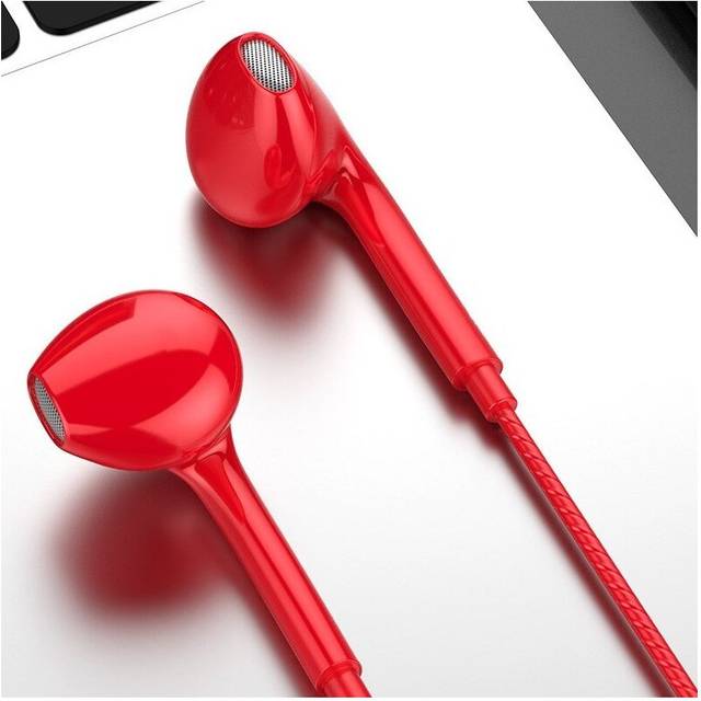 (a-Red) Quad-core Stereo 3.5mm Wired Headphones In-ear Earphones With Mic High Bass Earbuds For IOS Android Phone Wire Stereo Headset
