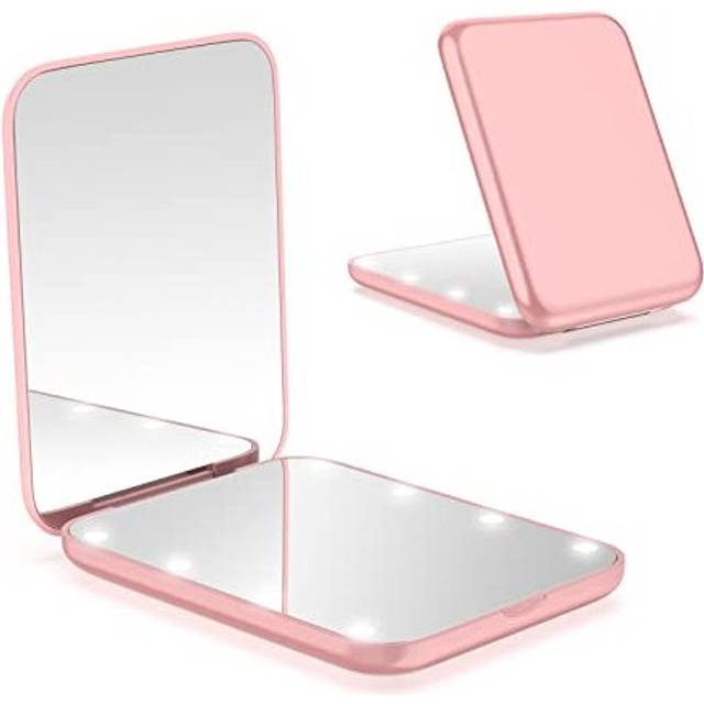 Compact Mirror, Magnifying Mirror with Light, 1x/3x Handheld 2-Sided Magnetic Switch Fold Mirror, Small Travel Makeup Mirror, Pocket Mirror for