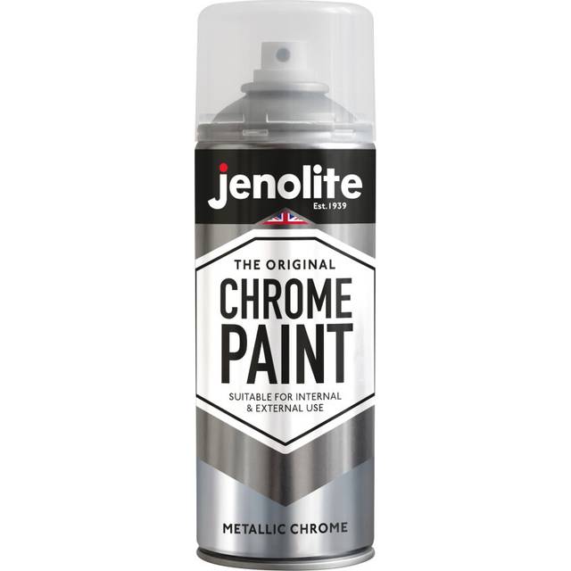 Jenolite - Chrome - 1 x 400ml Aerosol Chrome Spray Paint Smooth Chrome Finish - Suitable For Interior & Exterior Use