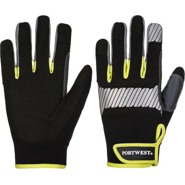 (S, Black/Yellow) Portwest Unisex Adult PW3 Utility Gloves