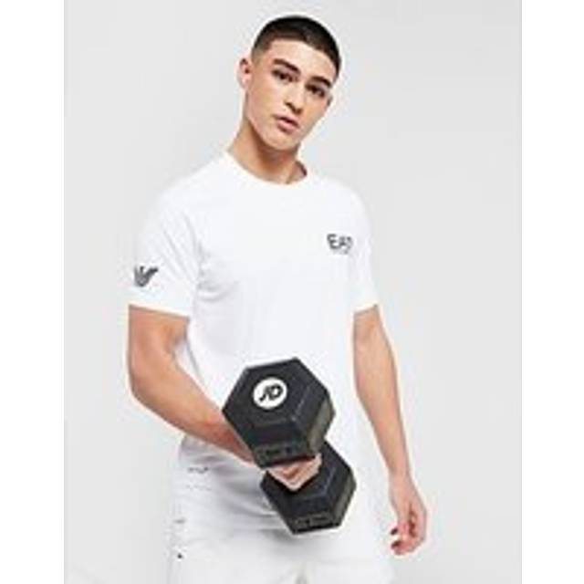 EA7 Emporio Armani Eagle Sleeve Logo Poly T-Shirt - White, White, Size 2Xl, Men - 2XL