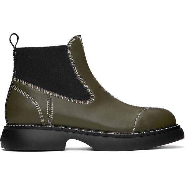 GANNI Khaki Everyday Chelsea Boots - Kalamata - IT 42