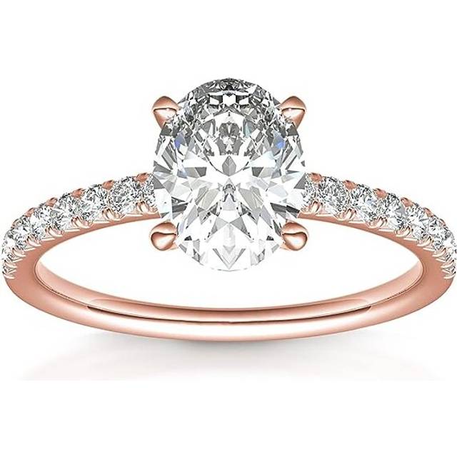 14K Gold Plated Engagement Ring For Women | Wedding Ring For Women | Oval Womens Engagement Ring/Rose Gold/Size:4