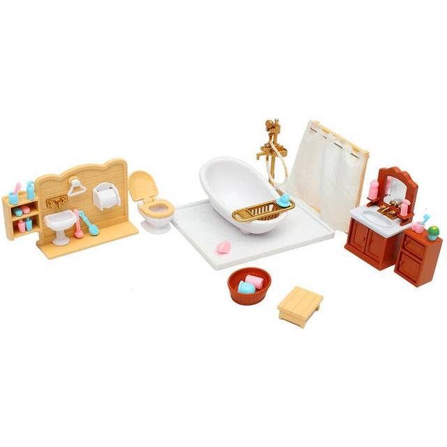 DIY Miniatures Bedroom Bathroom Furniture Sets For Sylvanian Family Dollhouse Accessories Toys Gift