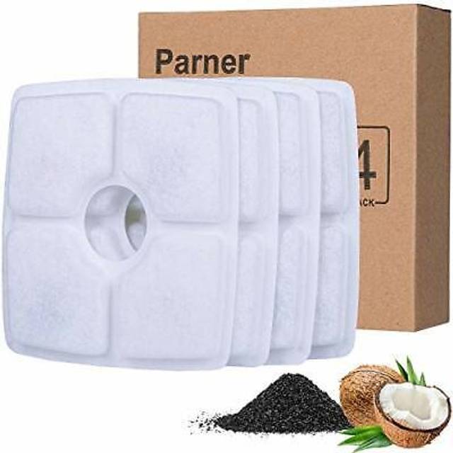 Filters for Pet Water Fountain, Cat Water Fountain filters, 4Pcs Filters with Activated Carbon for Cat and Dog Water Fountain, Square Filters for