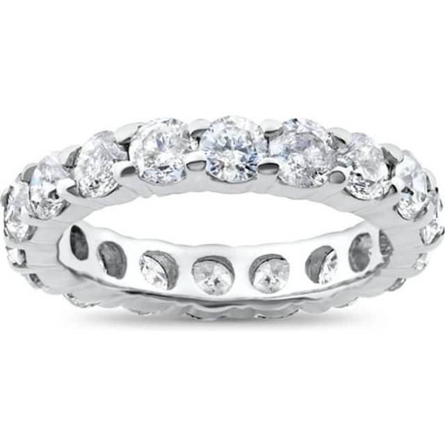 3ct Diamond Eternity Wedding Ring 14k White Gold Stackable Womens Band