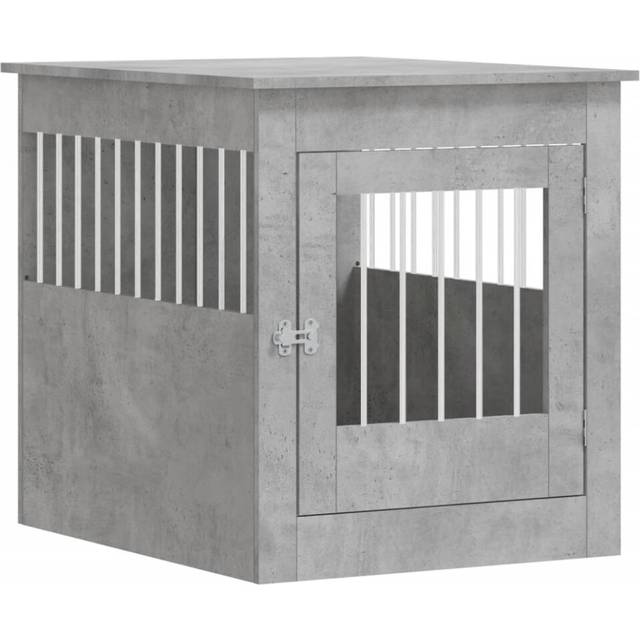 vidaXL Dog Crate Furniture Concrete Grey 64.5x80x71 cm Engineered Wood