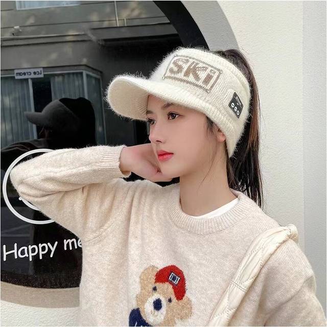 (a-White) Wireless Headphones Bluetooth Sport Earphone Cap Winter Hands-free Call Music Knitted Baseball Hat Earbuds For All Smart Phones