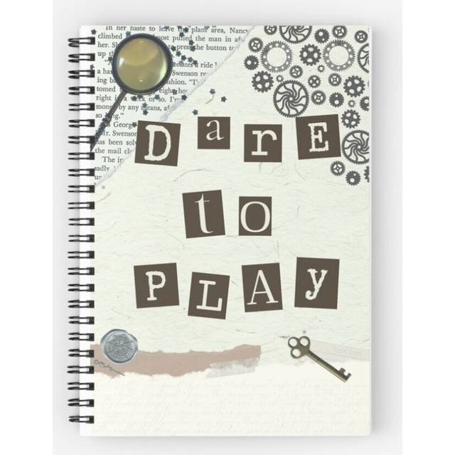 Spiral Notebook Dare to Play - Scrapbook Cover A5 120 Pages