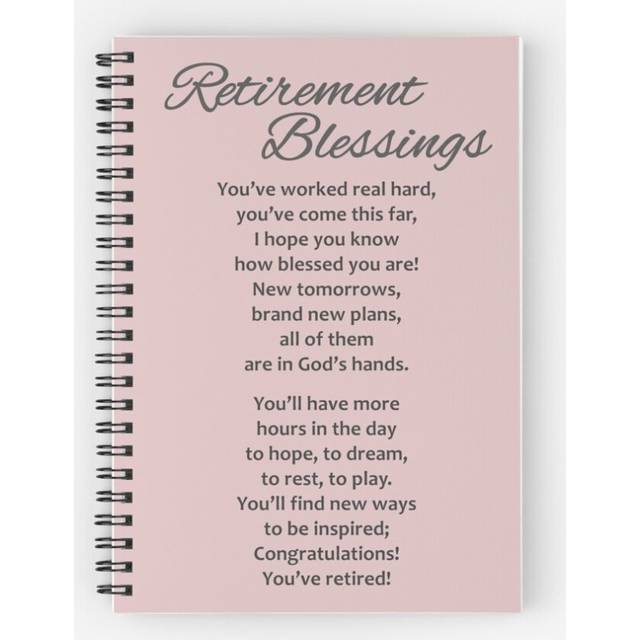 Spiral Notebook Retirement Gifts for New Retiree Poem Gift Ideas for Retiring Women Men - Great Retirement Party Decorations A5 120 Pages