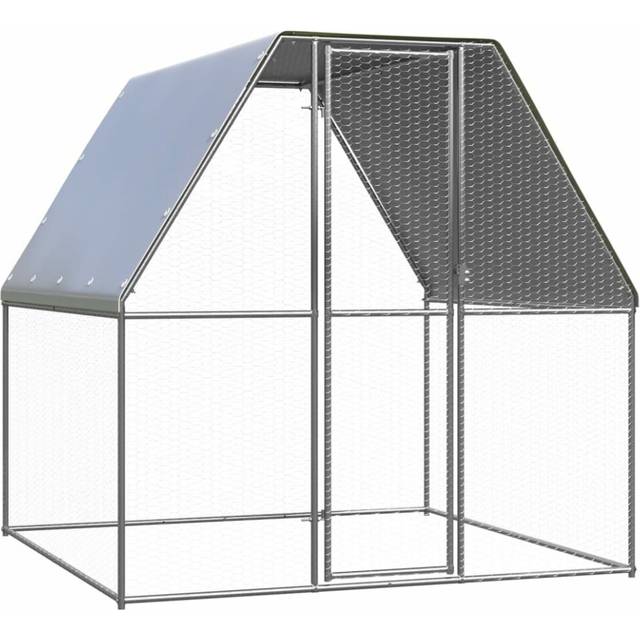 [EU Direct] vidaXL 150776 Chicken Cage 2x2x2 m Galvanised Steel Pet Supplies Rabbit House Pet Home Puppy Bedpen Fence Playpen