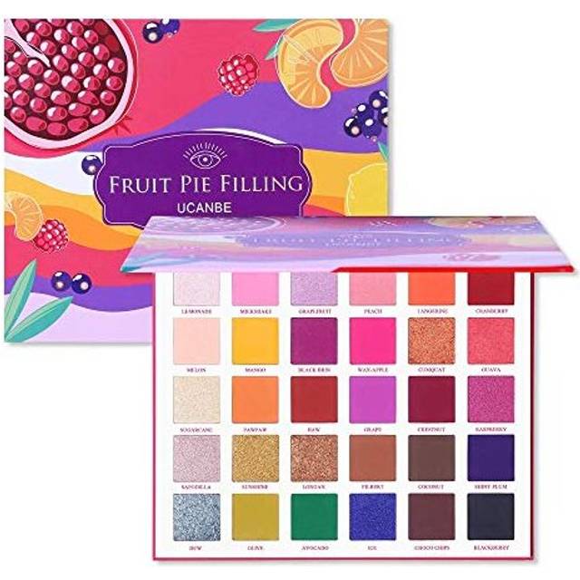 UCANBE 30 Colors Eyeshadow Fruit Pie Filling Makeup Palette Highly Pigmented Shimmer Matte Glitter Metallic Neutral Dramatic Smooth Blendable Powder