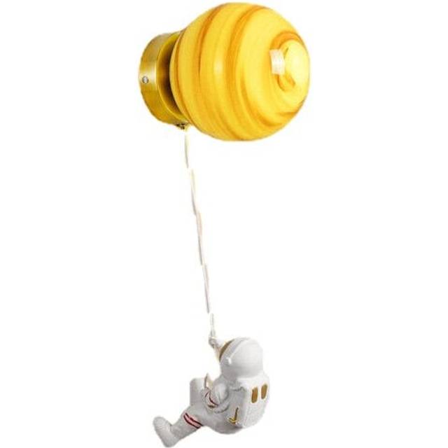 (Mars Lampshade) Moon Wall Lamp Modern Simple Creative Astronaut Cartoon Wall Lights 3-Level Dimming Suitable For Children's Room